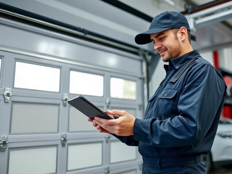 Warren Garage Doors professional technician with tablet